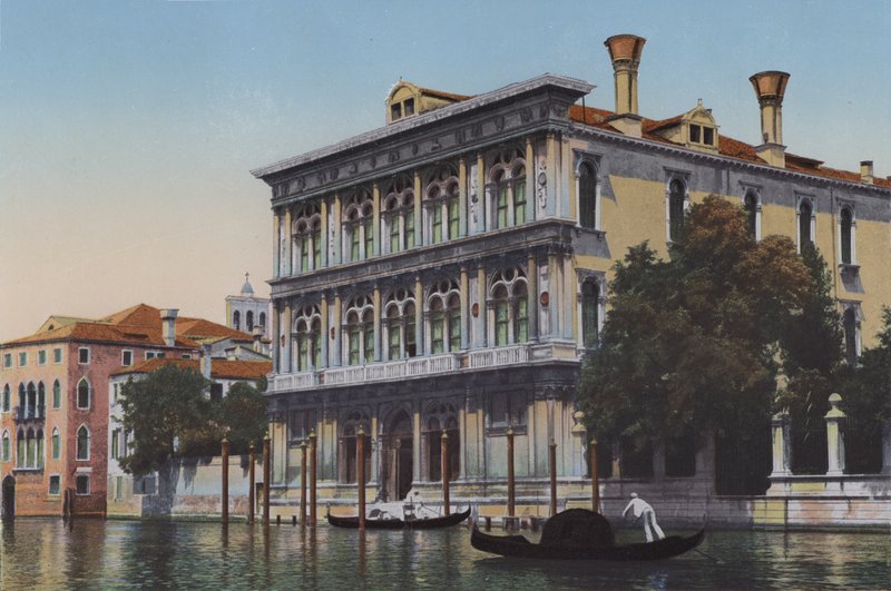 Venedig, Canal Grande, Palazzo Vendramin (färgad bild) av Italian Photographer