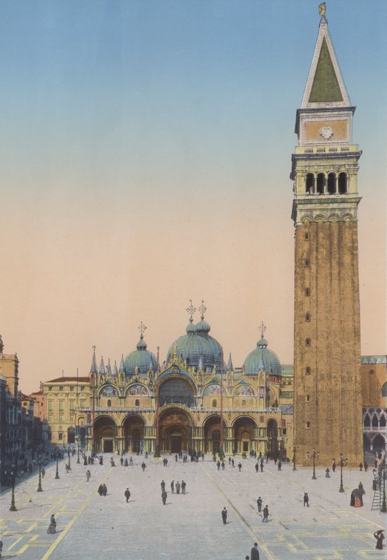 Venedig, San Marco-kyrkan och Campanile (färgad bild) av Italian Photographer