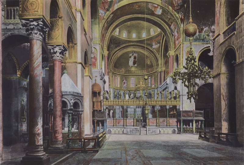 Venedig, interiör av San Marco-kyrkan (färgad bild) av Italian Photographer