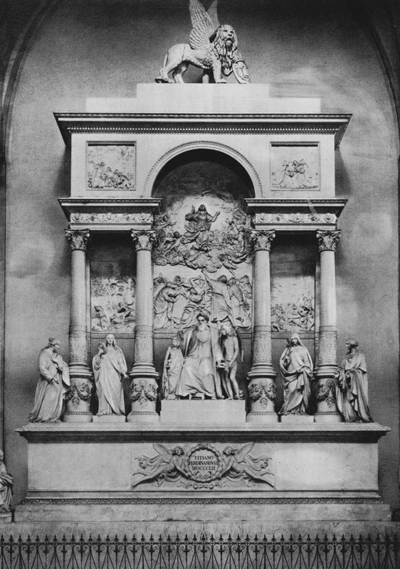 Venedig, monument till Tiziano Vecellio (s/v foto) av Italian Photographer
