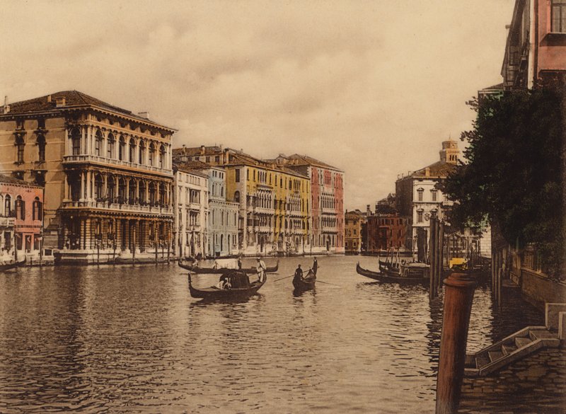 Venezia / Venedig: Canal Grande e Palazzo Browning (foto i färg) av Italian Photographer