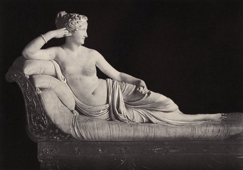 Villa Umberto I, Borghese-museet, Pauline Borghese syster till Napoleon I (svartvitt foto) av Italian Photographer