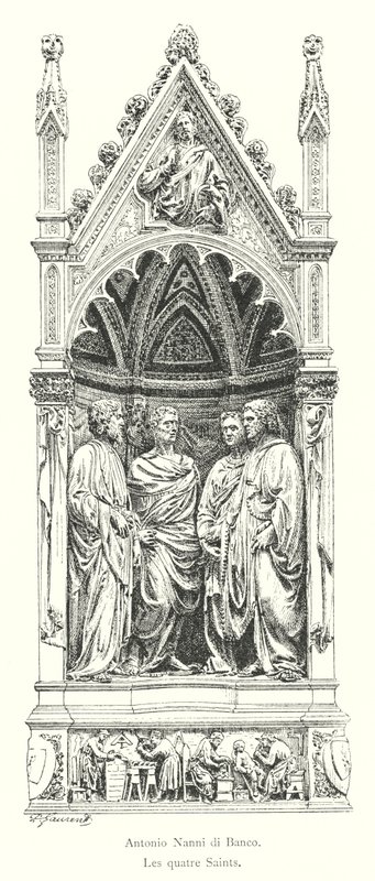 Antonio Nanni di Banco, De fyra heliga (gravyr) av Italian School
