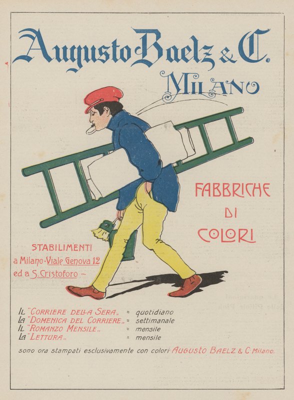 Augusto Baelz  C (färglitografi) av Italian School