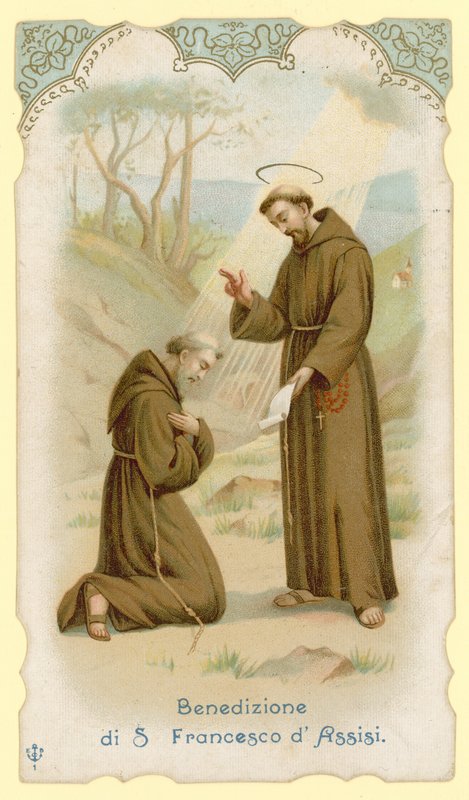 Välsignelse av den helige Franciskus av Assisi av Italian School