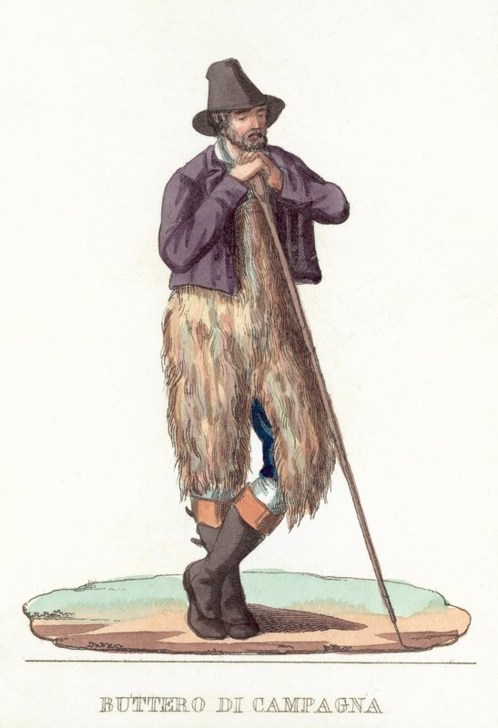 Buttero Di Campagna (färgad gravyr) av Italian School