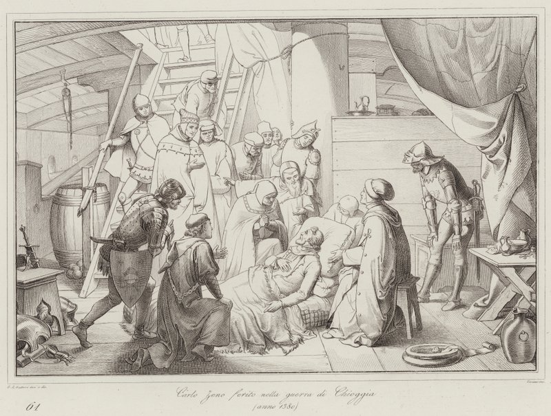 Carlo Zeno skadades i Chioggia-kriget av Italian School