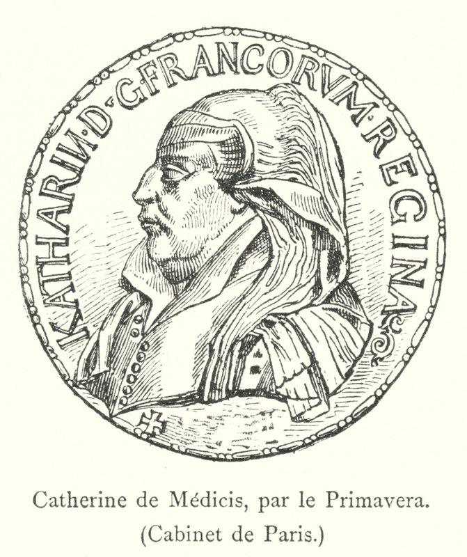 Catherine de Medici, par le Primavera, Cabinet de Paris (gravyr) av Italian School