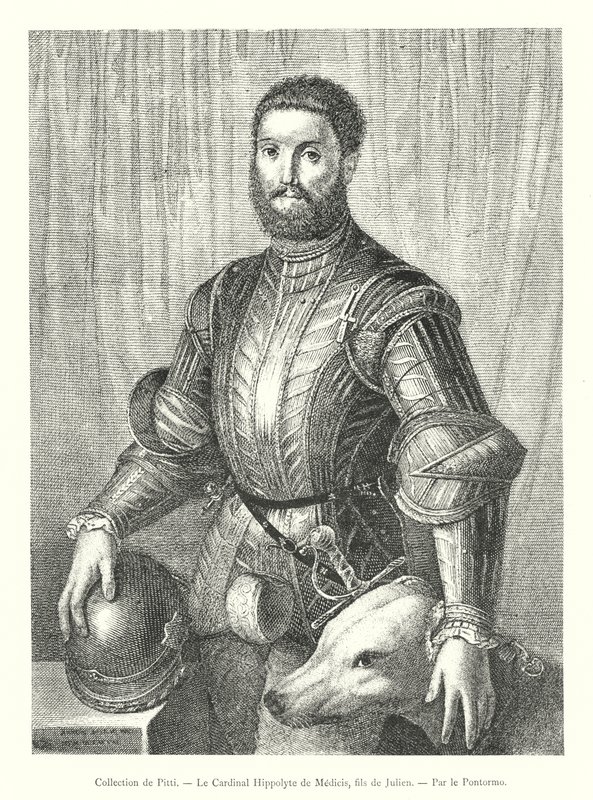 Samling av Pitti, kardinal Hippolyte de Medici, son till Julien, Av Pontormo (gravyr) av Italian School