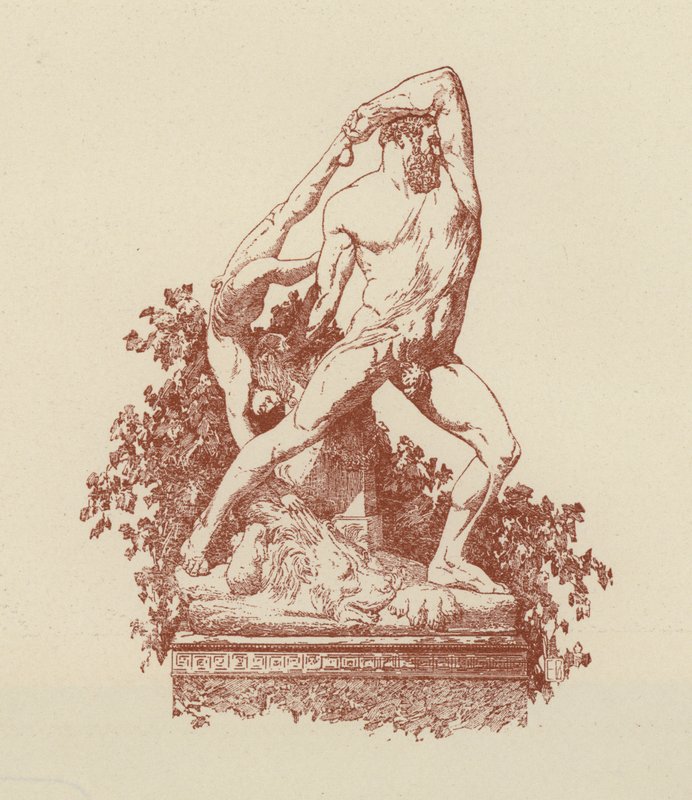 Herkules och Lica av Canova (litografi) av Italian School