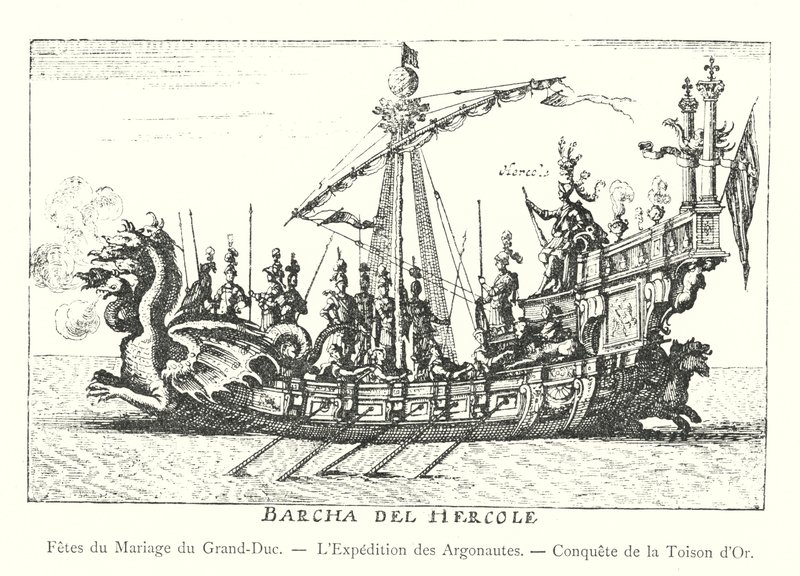 Högtider för storhertigens bröllop, Argonauternas expedition, Erövringen av det gyllene skinnet (gravyr) av Italian School