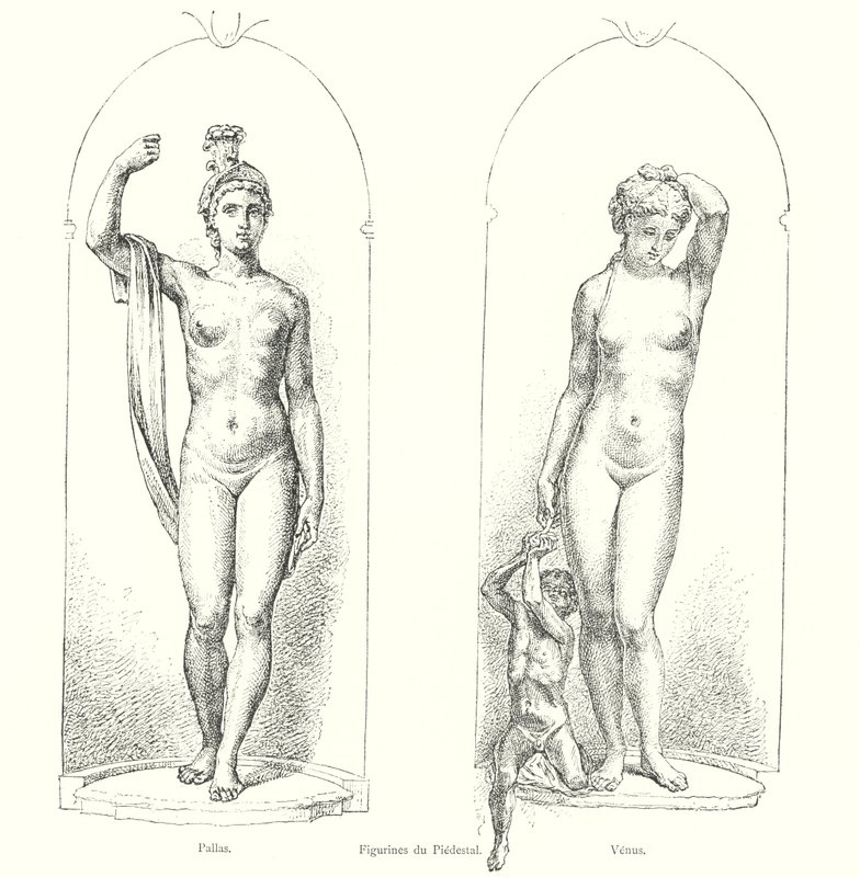 Figuriner du Piedestal, Pallas, Venus (gravyr) av Italian School