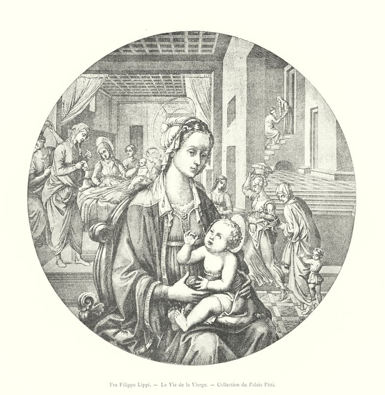 Fra Filippo Lippi, Jungfruns liv, Pitti Palace Collection (gravyr) av Italian School