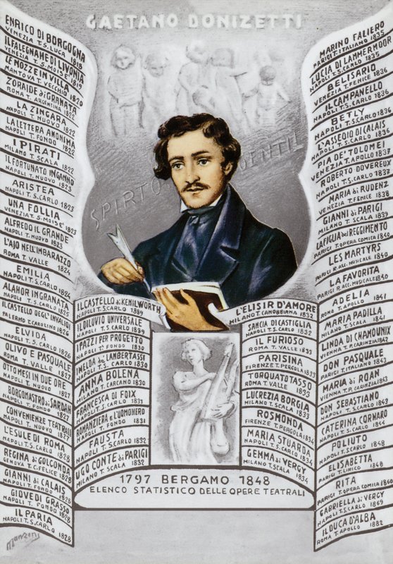 Gaetano Donizetti, italiensk kompositör (1797-1848) av Italian School