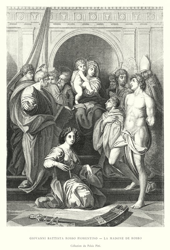 Giovanni Battista Rosso Fiorentino, La Madone de Rosso, Collection du Palais Pitti (gravyr) av Italian School