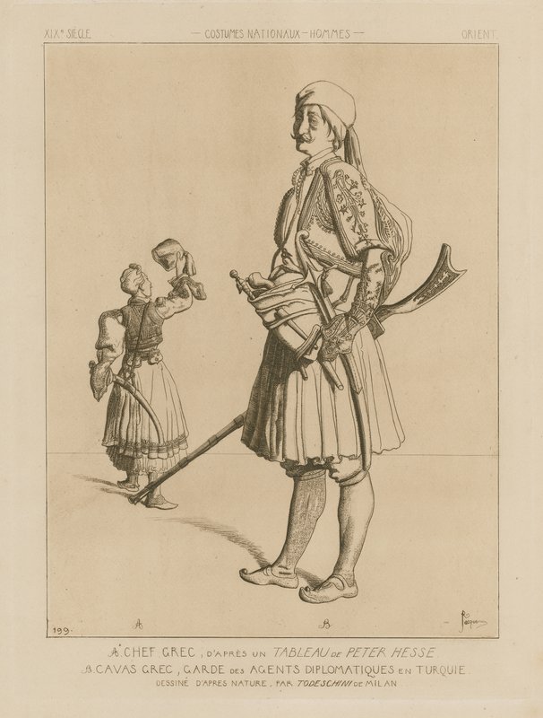 Grekiska dräkter från 1800-talet av Italian School