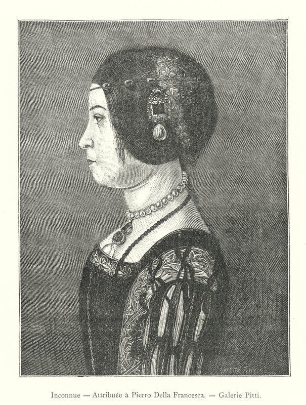 Inconnue, Attribuee a Pierro Della Francesca, Galerie Pitti (gravyr) av Italian School