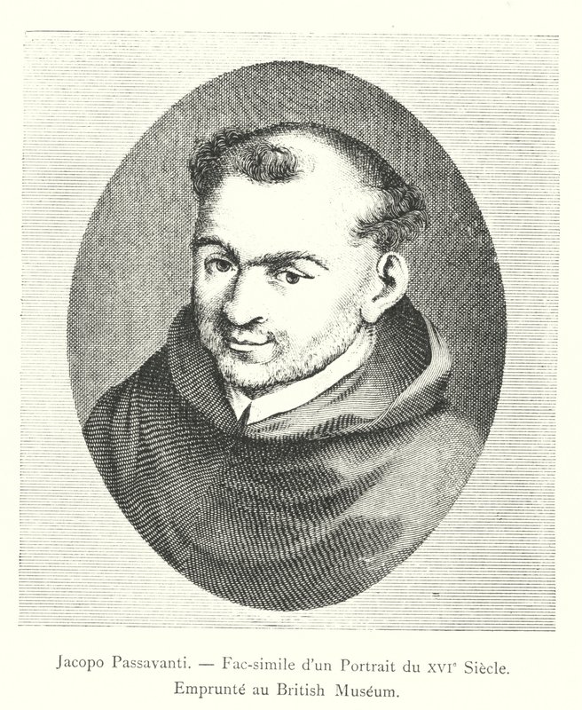 Jacopo Passavanti, faksimil av ett 1500-talsporträtt, lånad från British Museum (gravyr) av Italian School