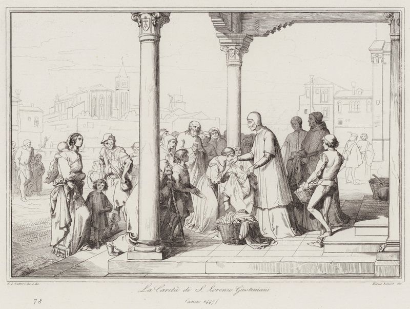 The Charity of S Lorenzo Giustiniani av Italian School