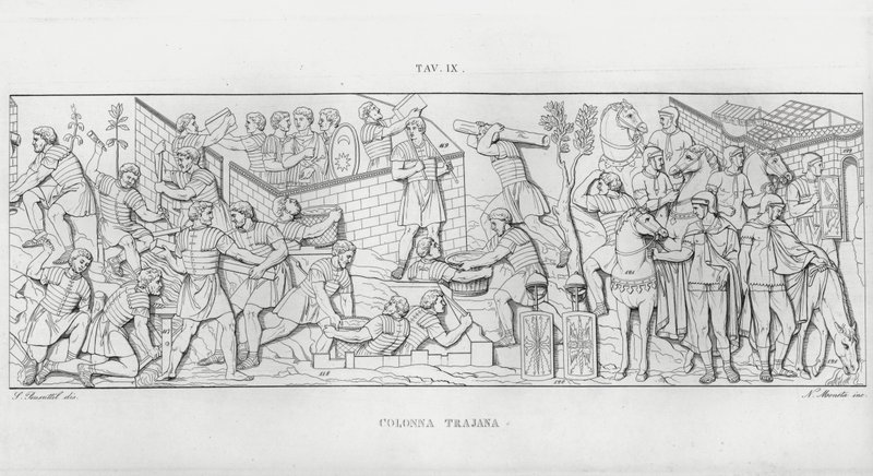 La Colonna Trajana, Trajanus kolumn (gravyr) av Italian School