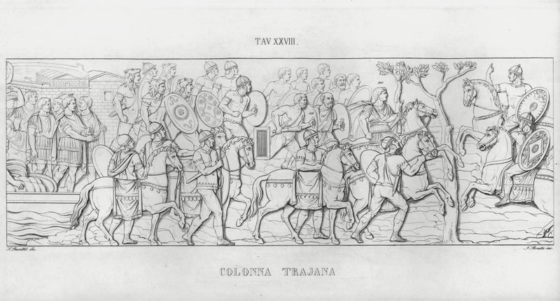 La Colonna Trajana, Trajanus kolumn (gravyr) av Italian School
