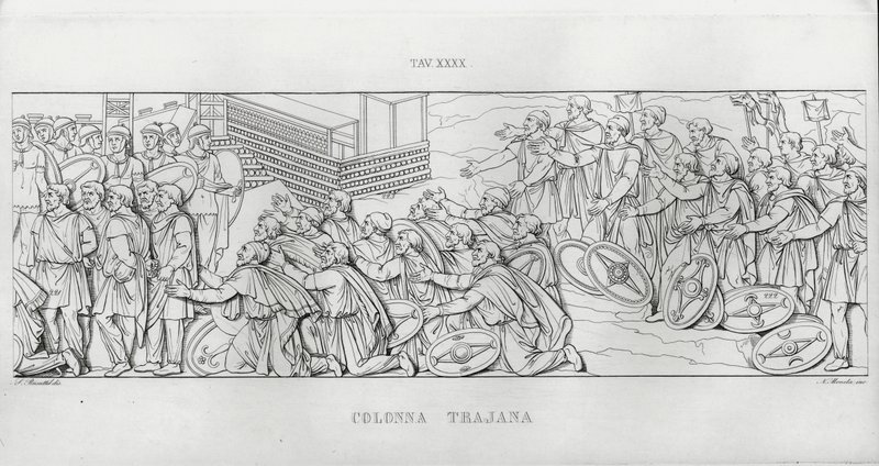 La Colonna Trajana, Trajanus kolumn (gravyr) av Italian School