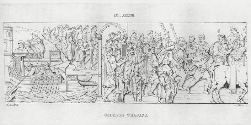 La Colonna Trajana, Trajanus kolumn (gravyr) av Italian School