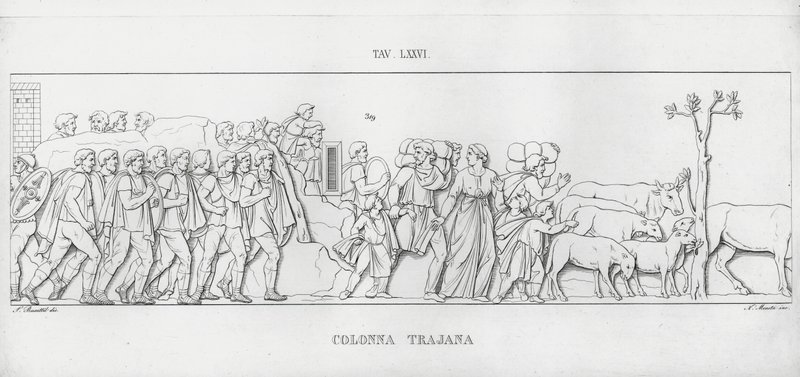 La Colonna Trajana, Trajanus kolumn (gravyr) av Italian School