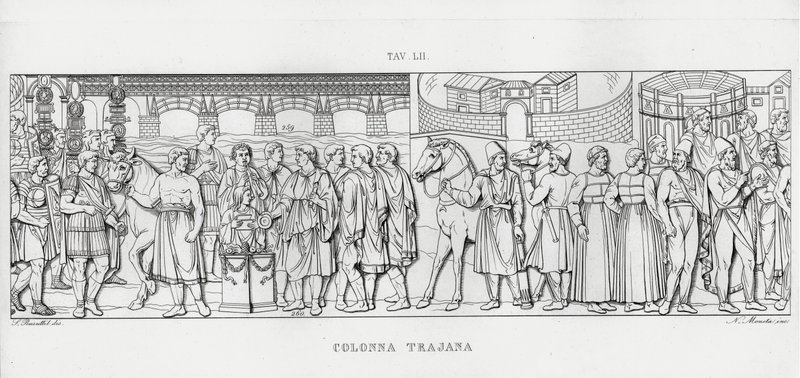 La Colonna Trajana, Trajanus kolumn (gravyr) av Italian School