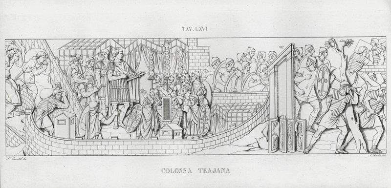 La Colonna Trajana, Trajanus kolumn (gravyr) av Italian School