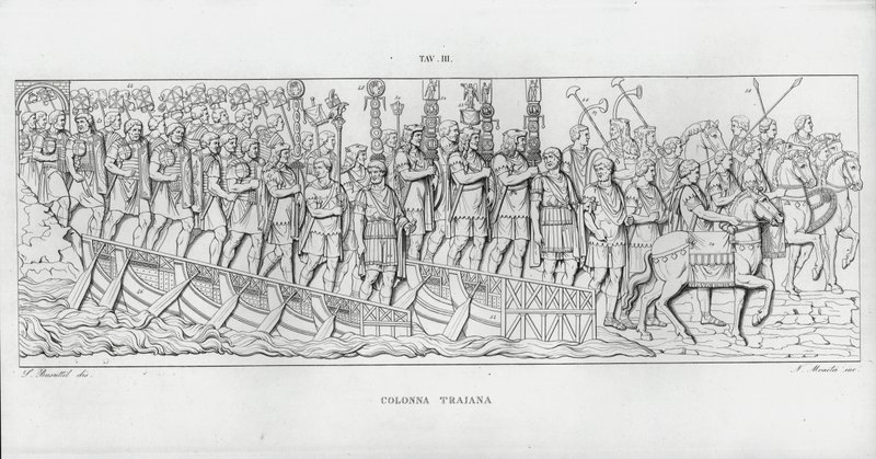 La Colonna Trajana, Trajanus kolumn (gravyr) av Italian School