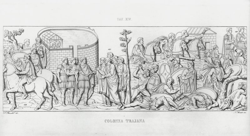 La Colonna Trajana, Trajanus kolumn (gravyr) av Italian School