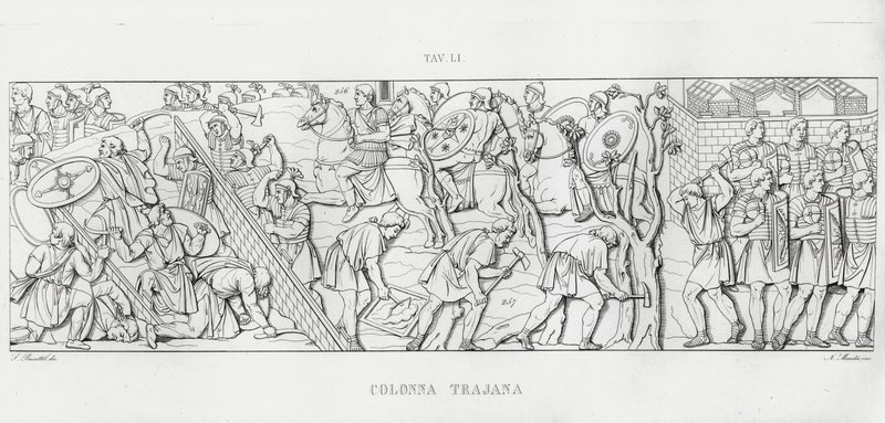 La Colonna Trajana, Trajanus kolumn (gravyr) av Italian School