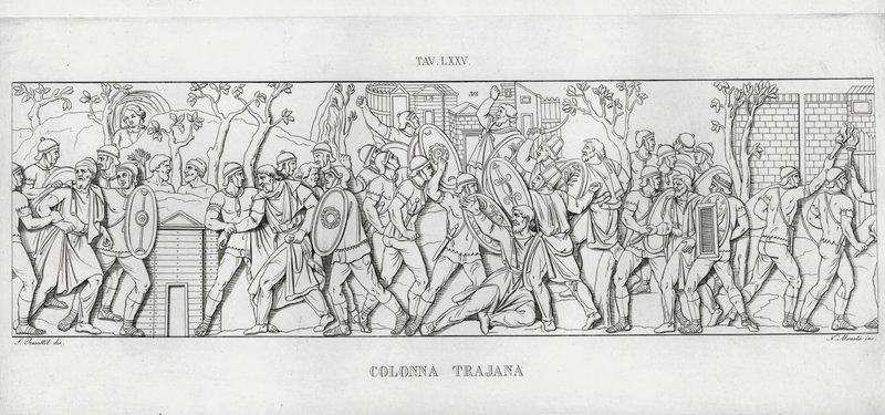La Colonna Trajana, Trajanus kolumn (gravyr) av Italian School
