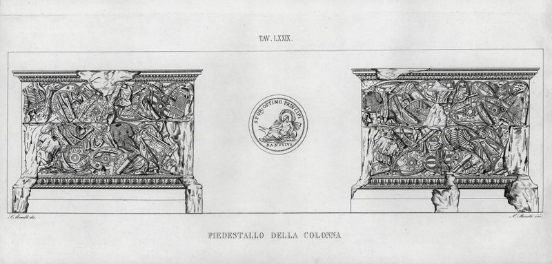 La Colonna Trajana, Trajanus kolumn (gravyr) av Italian School