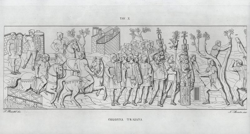 La Colonna Trajana, Trajanus kolumn (gravyr) av Italian School