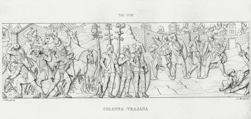 La Colonna Trajana, Trajanus kolumn (gravyr) av Italian School