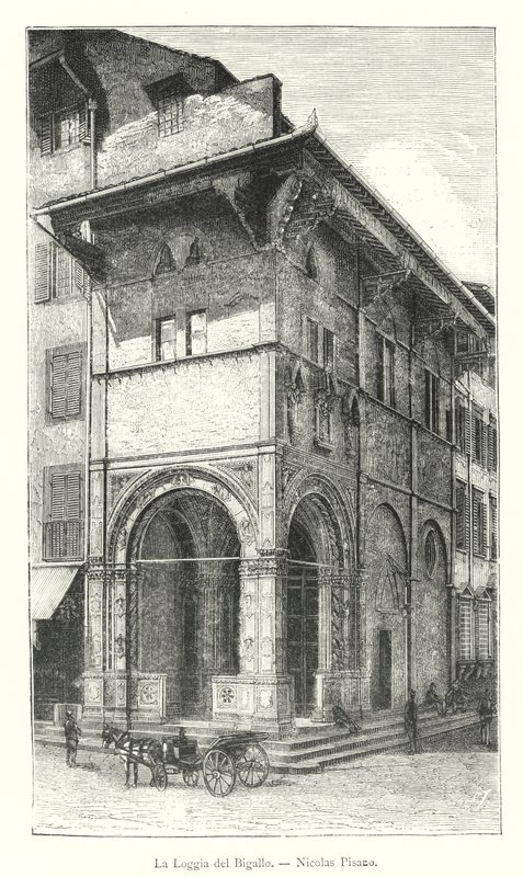 Loggia del Bigallo, Nicolas Pisano (gravyr) av Italian School