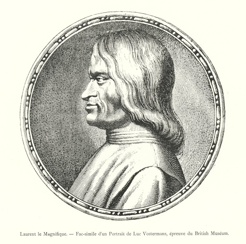 Lawrence the Magnificent, Faksimil av ett porträtt av Luc Vostermans, British Museum proof (gravyr) av Italian School