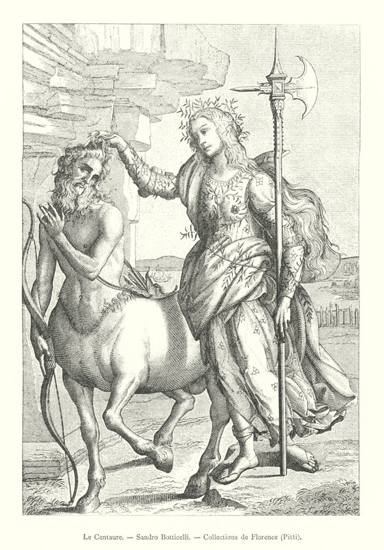 Le Centaure, Sandro Botticelli, Collections de Florence, Pitti (gravyr) av Italian School