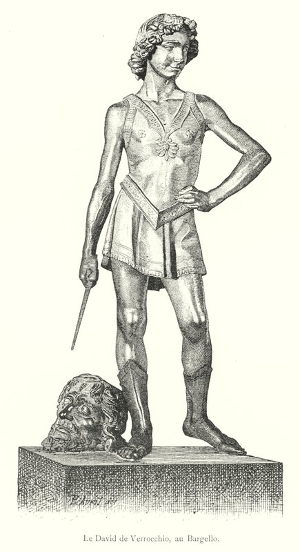 Le David de Verrocchio, au Bargello (gravyr) av Italian School