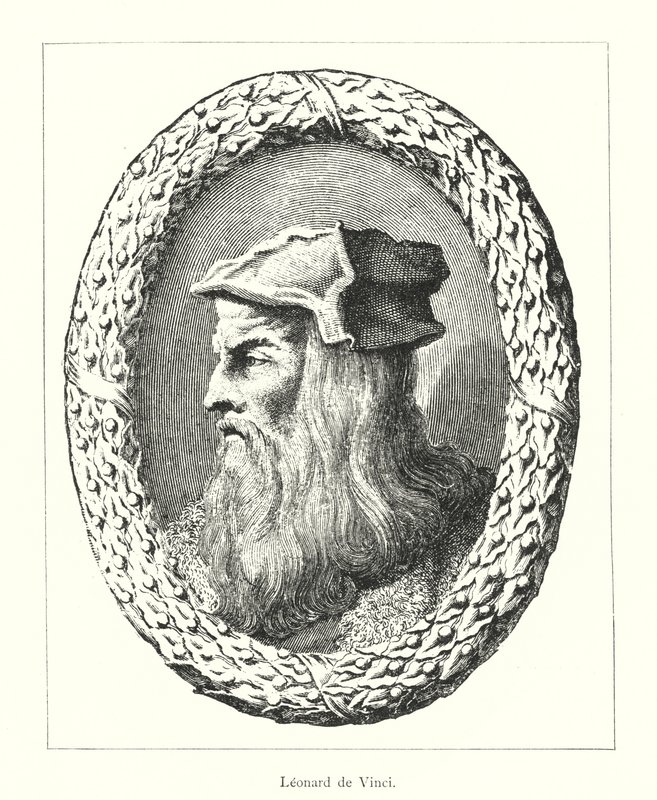 Leonard de Vinci (gravyr) av Italian School