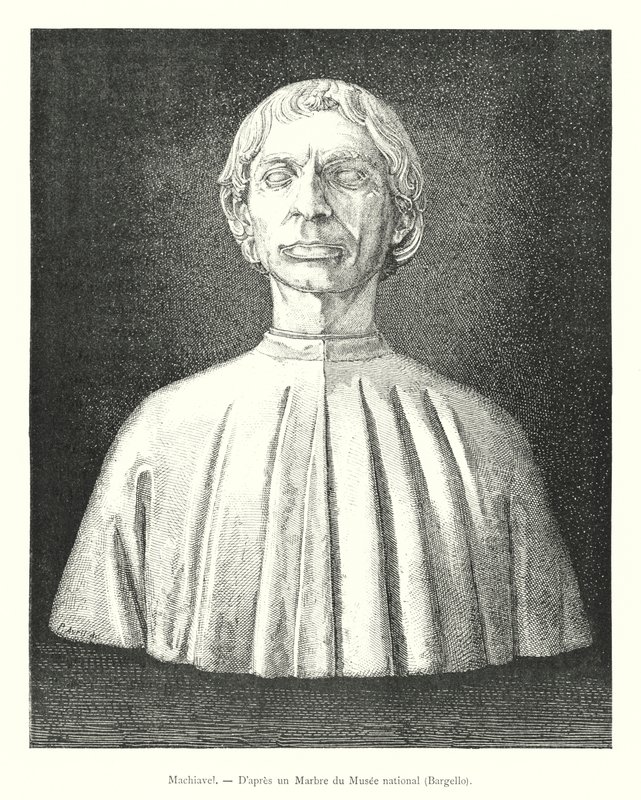 Machiavelli, Efter en marmor från Nationalmuseet, Bargello (gravyr) av Italian School