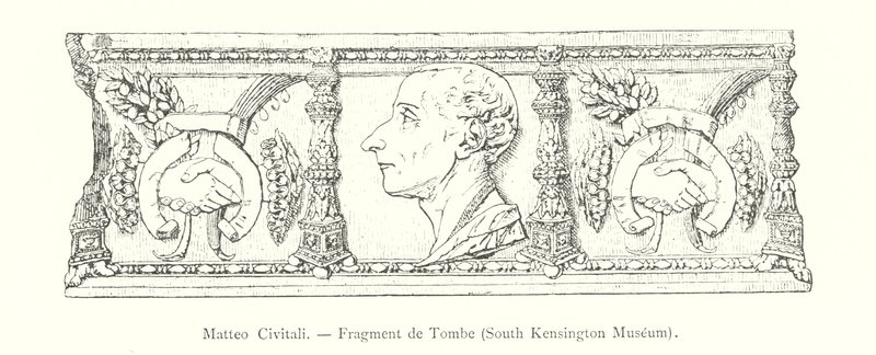 Matteo Civitali, Fragment de Tombe, South Kensington Museum (gravyr) av Italian School