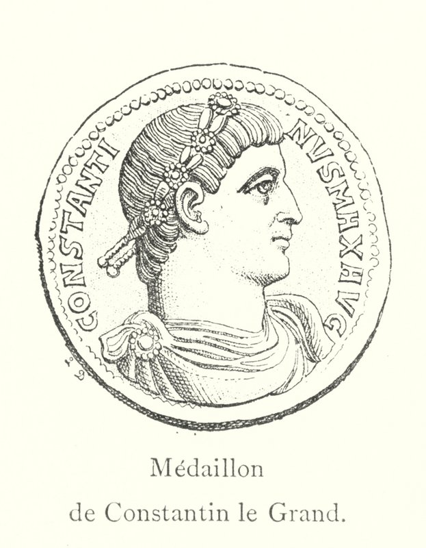 Medaljong av Konstantin den store (gravyr) av Italian School