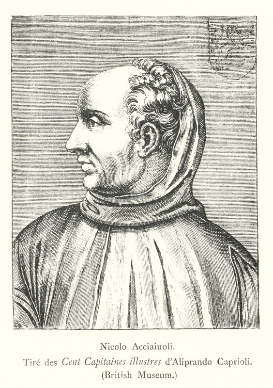 Nicolo Acciaiuoli, Tire des Cent Capitaines illustres av Aliprando Caprioli, British Museum (gravyr) av Italian School