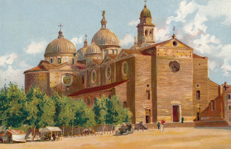 Padua / Padua: Basilikan St Justina (chromolitho) av Italian School