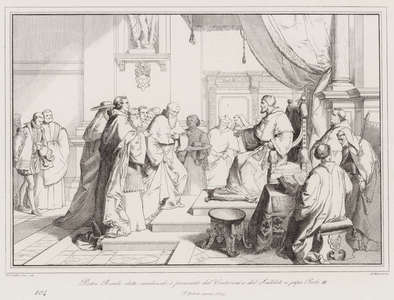 Pietro Bembo valdes till kardinal och presenterades av Contarini och Sadoleto till påven Paul III av Italian School