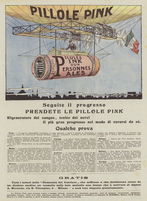 Pink Pills (färglitografi) av Italian School