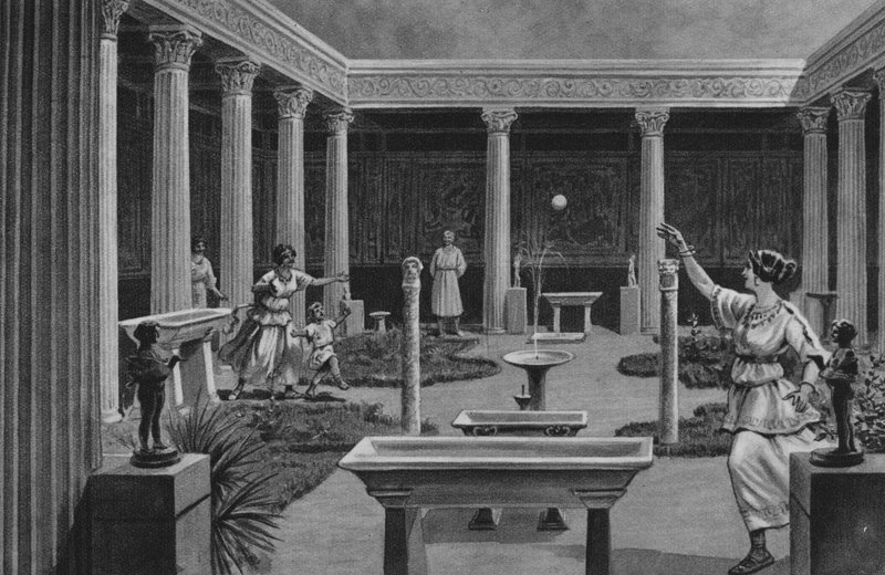 Pompeji: House of the Vettii (litho) av Italian School